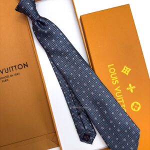LOUIS VUITTON - Grey MONOGRAM DOTS SILK TIE