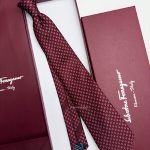 Royal Maroon SMALL GANCINI PATTERN SILK TIE