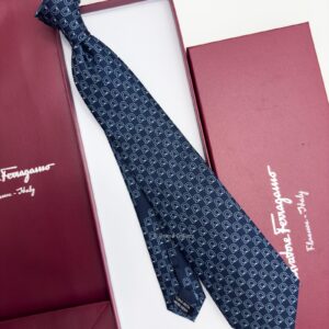 Navy Blue BIG GANCINI ROWS SILK TIE