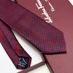 Dark Red SHADOW GANCINI PATTERN SILK TIE