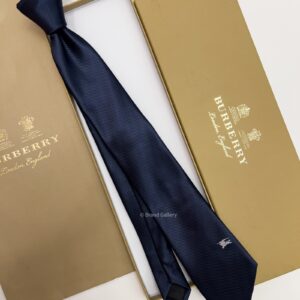 BURBERRY - Navy ENGRAVED SILK TIE