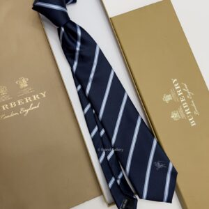 BURBERRY - Navy REGIMENTAL SILK TIE