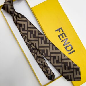 FENDI - Brown FF SILK TIE