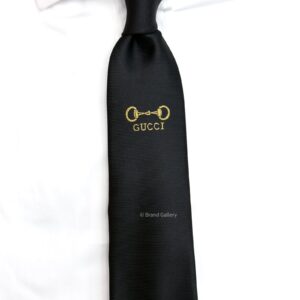 Black G.U.C.C.I HORSEBIT ICON SILK TIE