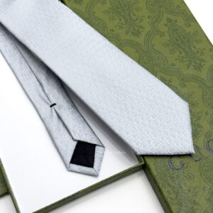 Ghost White G.U.C.C.I SUBTLE HORIZON SILK TIE