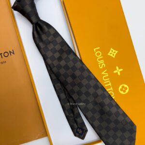 LOUIS VUITTON - Coffee DAMIER SILK TIE