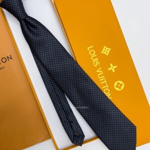 LOUIS VUITTON - Black MICRO DAMIER SILK TIE