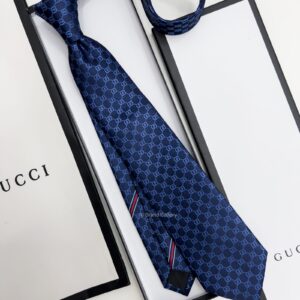 GUCCI - Blue GG PATTERN SILK TIE