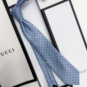 GUCCI - Sky Blue GG VINTAGE SILK TIE