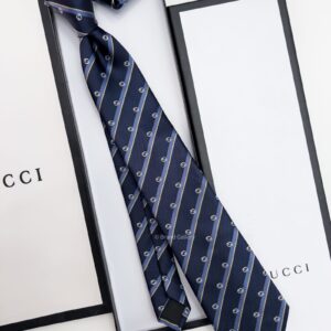 GUCCI - Navy GG DIAGONAL SILK TIE