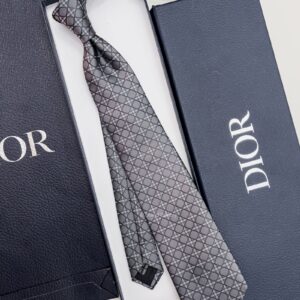 DIOR - Grey CANNAGE SILK TIE