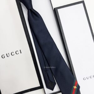 GUCCI - Navy BEE WEB STRIPE SILK TIE