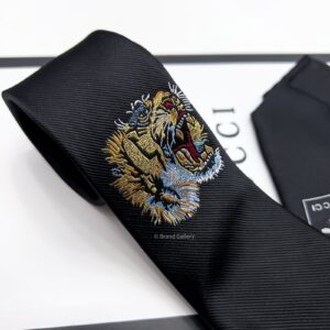 GUCCI - Black TIGER SILK TIE