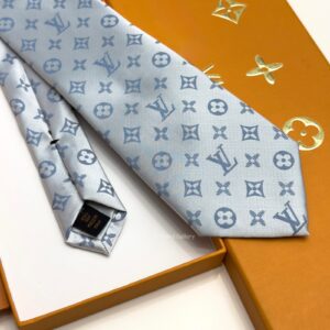 Sky Blue Oversize Monogram Shades SILK TIE
