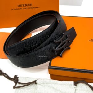 Neo Lift Buckle Black Reversible Leather Belt