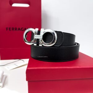 Gancini Black/Brown Reversible Leather Belt