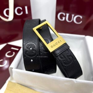 Rectangular Buckle Black 35mm Leather Belt