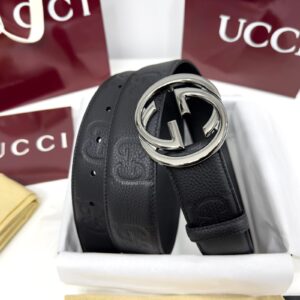 GG Buckle Black 38mm Leather Belt