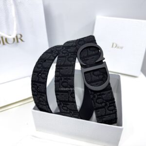 Black Oblique Jacquard 35mm Reversible Belt
