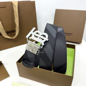 Grey Check/Black 35mm Reversible Belt