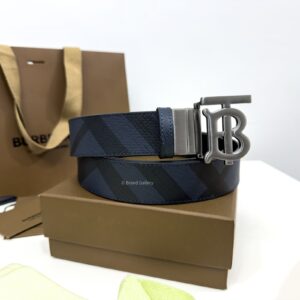 Gunmetal - Navy Check/Black 35mm Reversible Belt