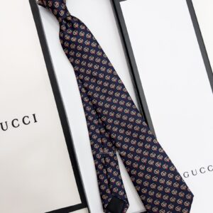 Navy GG LOGO SILK-Twill TIE