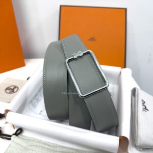 Tube H Buckle Light Grey/Black Reversible Belt