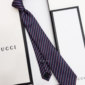 Navy DIAGONAL G PATTERN SILK TIE