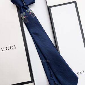Dark Blue WOLF LOGO SILK TIE