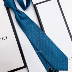 Teal Blue GG HOOK SILK TIE