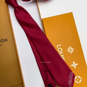 Red SOLID LOUIS VUITTON SILK TIE