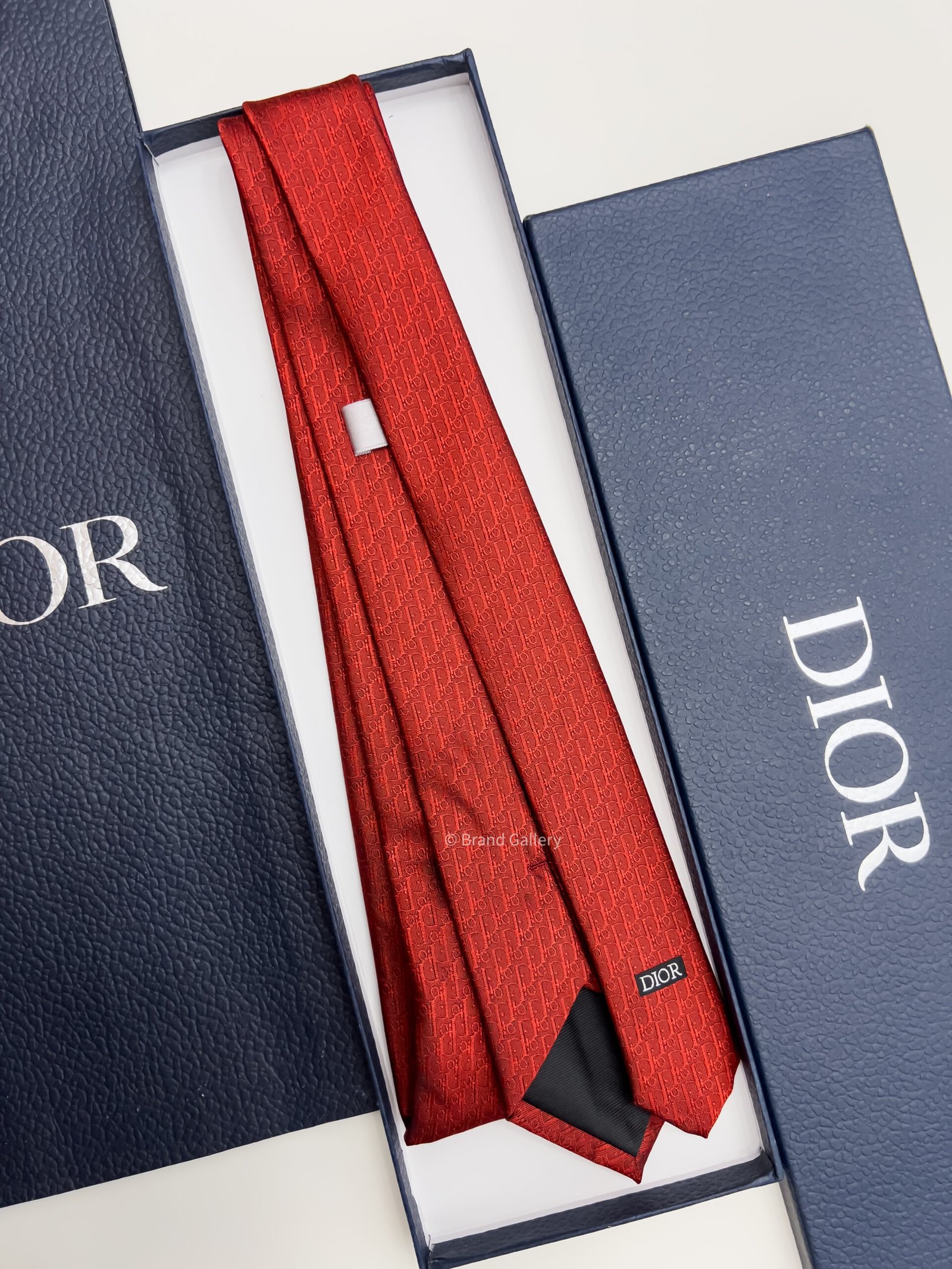 Red OBLIQUE SILK TIE - Image 3