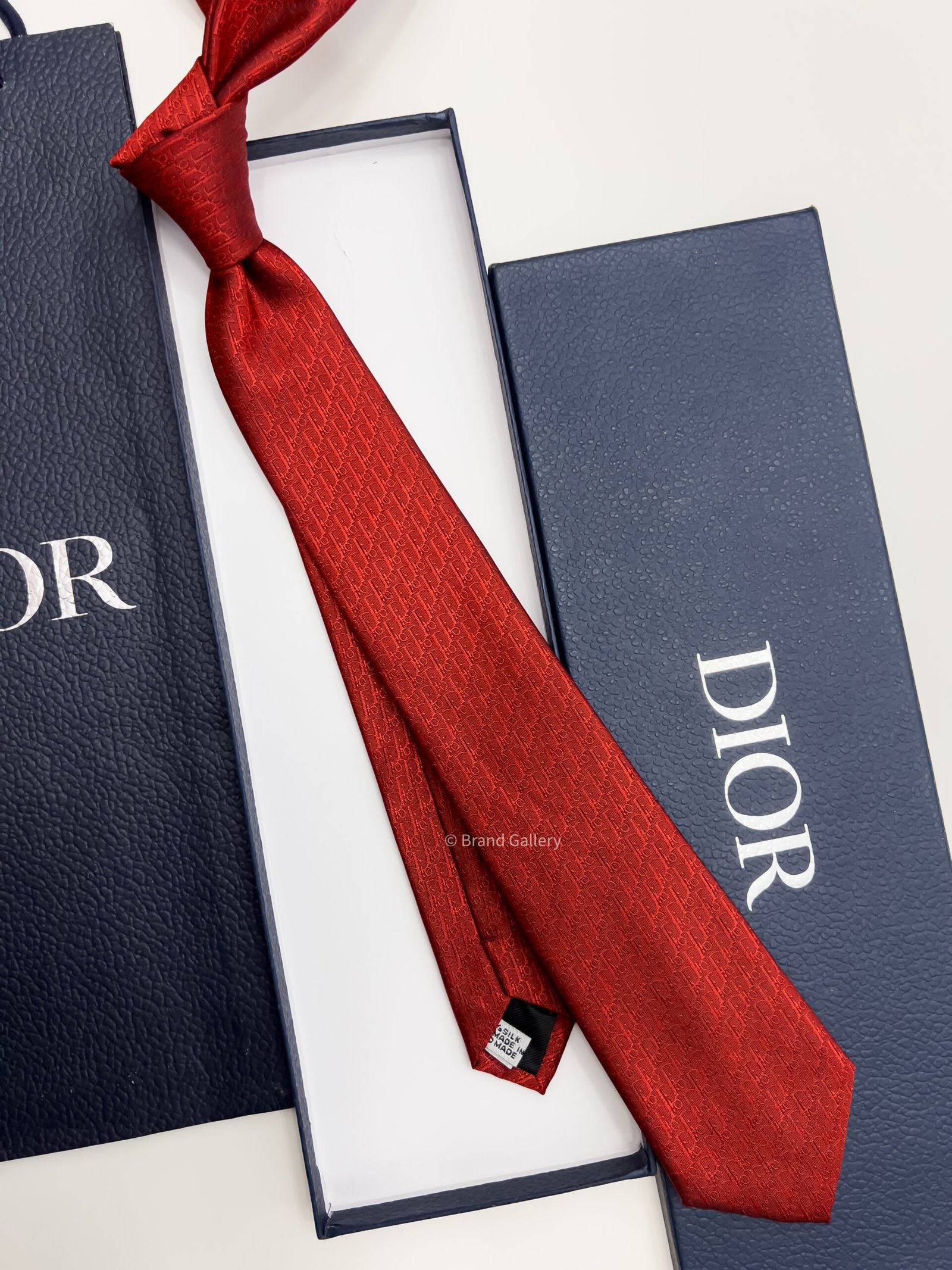 Red OBLIQUE SILK TIE