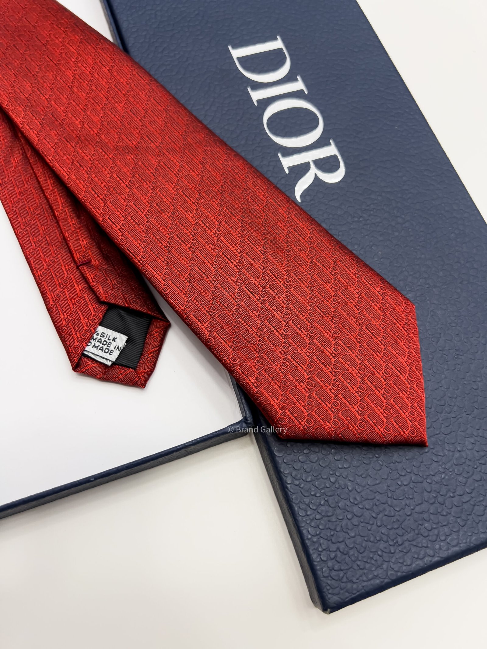 Red OBLIQUE SILK TIE - Image 4