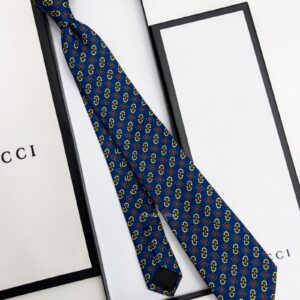Blue HORSEBIT PATTERN SOFT SILK TIE
