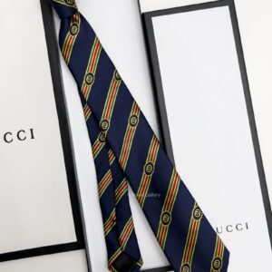 Navy STRIPE SHERRY GG SILK TIE