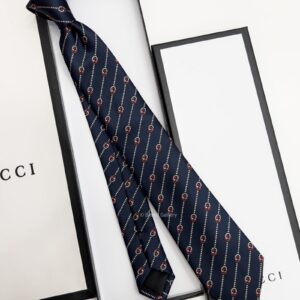 Navy Red GG DIAGONAL DOTS SILK TIE