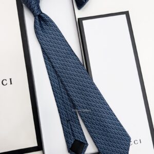 Navy with Sky Blue GG CIRCLES SILK TIE
