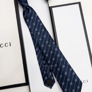 Navy Blue GG DIAGONAL DOTS SILK TIE
