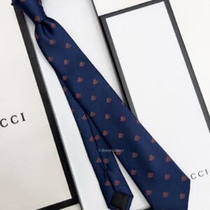 Blue ROSE GOLD BEES PATTERN SILK TIE