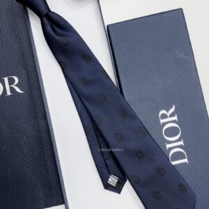 Dark Blue CD BLACK PATTERN SILK TIE