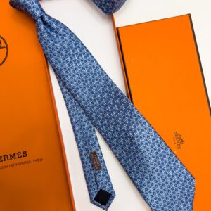 Shiny Blue SQUARE STIRRUP SILK TIE