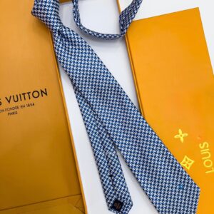 Blue ICONIC DAMIER WOVEN TIE