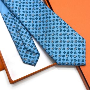 Ocean Blue Rocking Horse Soft Silk Tie