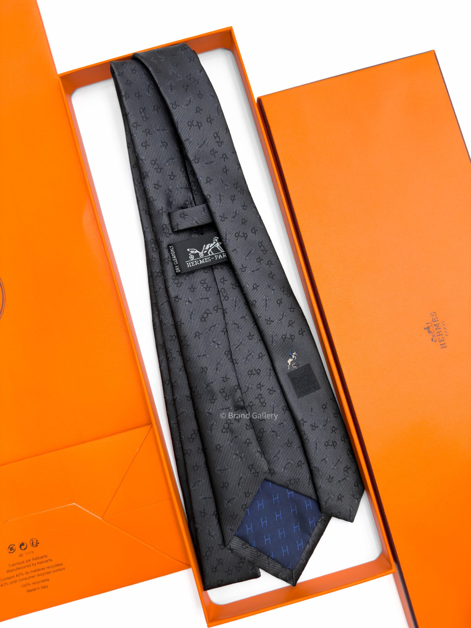 Charcoal Mors Dance Silk Tie - Image 4