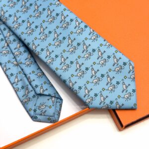 Sky Blue Puppy dream Soft Silk Tie