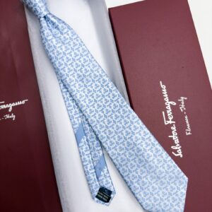 Baby Blue ENTANGLED GANCINI SILK TIE