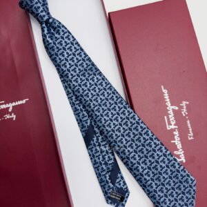 Navy Blue ENTANGLED GANCINI SILK TIE