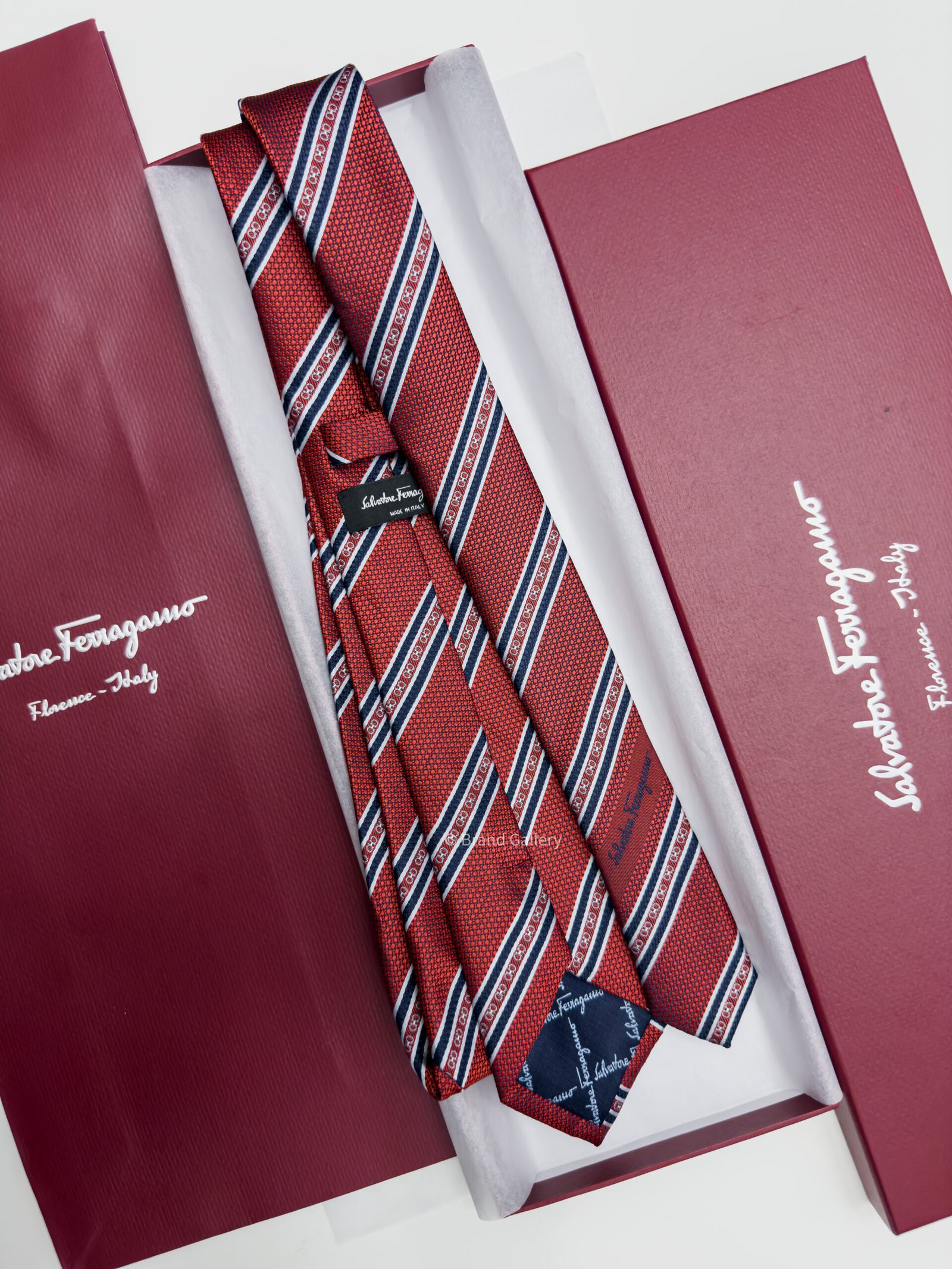 Red LINED GANCINI SILK TIE - Image 3