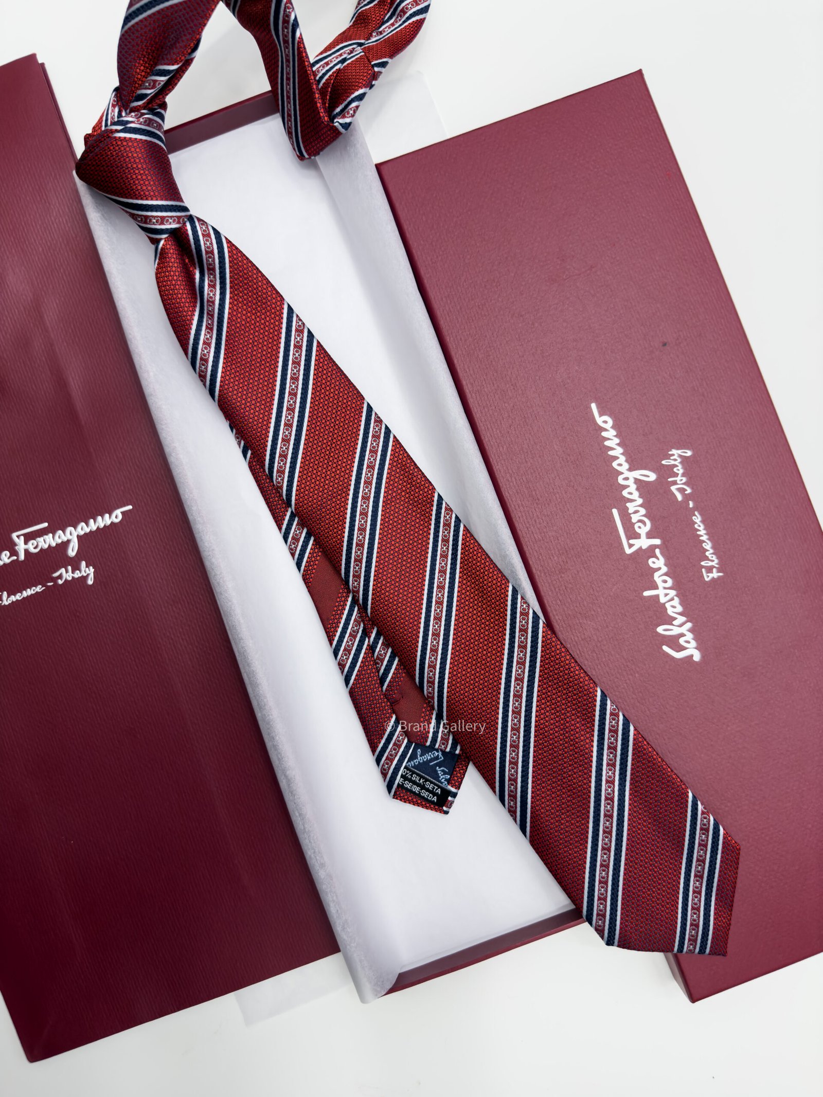 Red LINED GANCINI SILK TIE